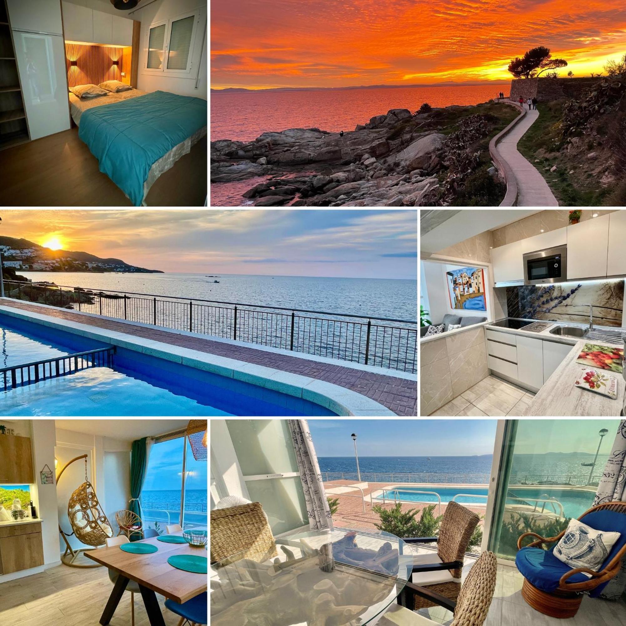 Magnifique Appartement En Front De Mer, Caneylles Roses Kültér fotó